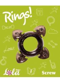 Чёрное эрекционное кольцо Rings Screw - Lola Games - в Набережных Челнах купить с доставкой
