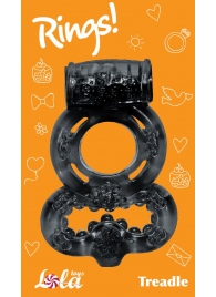 Чёрное эрекционное кольцо Rings Treadle с подхватом - Lola Games - в Набережных Челнах купить с доставкой