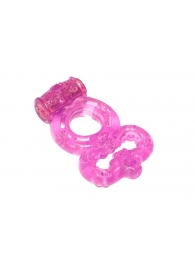Розовое эрекционное кольцо Rings Treadle с подхватом - Lola Games - в Набережных Челнах купить с доставкой