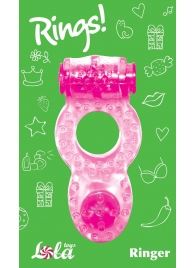 Розовое эрекционное кольцо с вибрацией Rings Ringer - Lola Games - в Набережных Челнах купить с доставкой