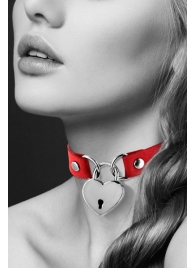Красный чокер с замком в форме сердца - Bijoux Pour Toi - купить с доставкой в Набережных Челнах