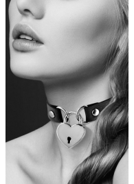 Черный чокер с замком в форме сердца - Bijoux Pour Toi - купить с доставкой в Набережных Челнах