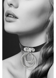 Черный чокер с двумя кольцами - Bijoux Pour Toi - купить с доставкой в Набережных Челнах