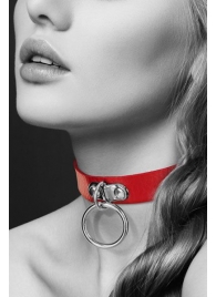 Красный узенький чокер с кольцом - Bijoux Pour Toi - купить с доставкой в Набережных Челнах