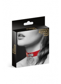 Красный узенький чокер с кольцом - Bijoux Pour Toi - купить с доставкой в Набережных Челнах