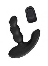 Черный силиконовый стимулятор простаты Levett Nitoc с пультом ДУ - Levett - в Набережных Челнах купить с доставкой