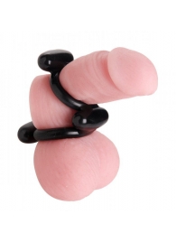 Двойное эрекционное кольцо Dual Stretch To Fit Cock and Ball Ring - XR Brands - в Набережных Челнах купить с доставкой