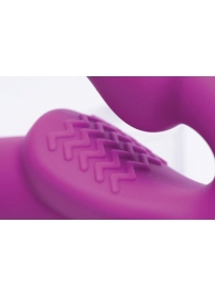 Ярко-розовый безремневой вибрострапон Evoke Vibrating Strapless Silicone Strap-on Dildo - XR Brands - купить с доставкой в Набережных Челнах