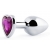 Серебристая анальная пробка с фиолетовым кристаллом-сердечком - 8 см. - Anal Jewelry Plug - купить с доставкой в Набережных Челнах