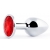Серебристая анальная пробка с красным стразом - 7,2 см. - Anal Jewelry Plug - купить с доставкой в Набережных Челнах
