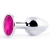 Серебристая анальная пробка с малиновым кристаллом - 7,2 см. - Anal Jewelry Plug - купить с доставкой в Набережных Челнах