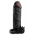 Чёрная вибронасадка с кольцом Vibrating Real Feel 2 Extension - 16 см. - Pipedream - в Набережных Челнах купить с доставкой