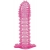 Гелевая розовая насадка с шипами - 12 см. - Toyfa Basic - в Набережных Челнах купить с доставкой