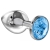Большая серебристая анальная пробка Diamond Light blue Sparkle Large с голубым кристаллом - 8 см. - Lola Games - купить с доставкой в Набережных Челнах