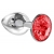 Малая серебристая анальная пробка Diamond Red Sparkle Small с красным кристаллом - 7 см. - Lola Games - купить с доставкой в Набережных Челнах