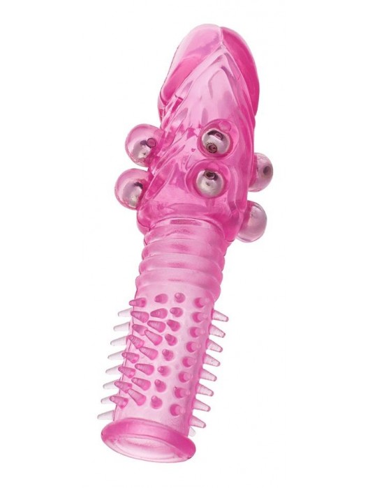 Стимулирующая розовая насадка с шишечками и шипами - 13,5 см. - Toyfa Basic - в Набережных Челнах купить с доставкой