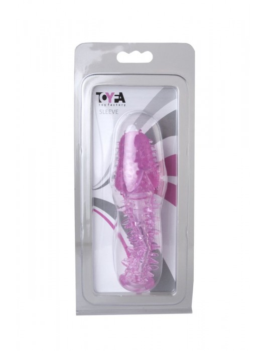 Закрытая насадка розового цвета с шипами и точками - 13,5 см. - Toyfa Basic - в Набережных Челнах купить с доставкой