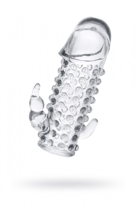 Гелевая прозрачная насадка с 2 отростками - 13 см. - Toyfa Basic - в Набережных Челнах купить с доставкой