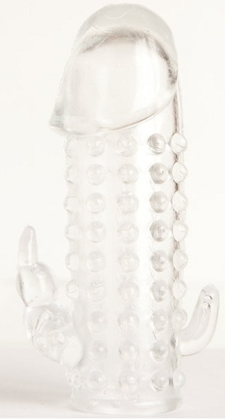 Гелевая прозрачная насадка с 2 отростками - 13 см. - Toyfa Basic - в Набережных Челнах купить с доставкой