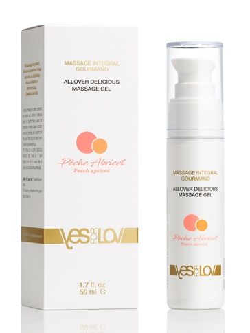 Универсальный массажный гель-смазка Allover Delicious Massage Gel с ароматом персика и аброкоса - 50 мл. - YESforLOV - купить с доставкой в Набережных Челнах