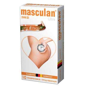 Розовые презервативы Masculan Ultra Long Pleasure с колечками, пупырышками и продлевающим эффектом - 10 шт. - Masculan - купить с доставкой в Набережных Челнах