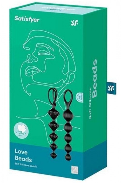 Набор из 2 чёрных анальных цепочек Satisfyer Beads - Satisfyer