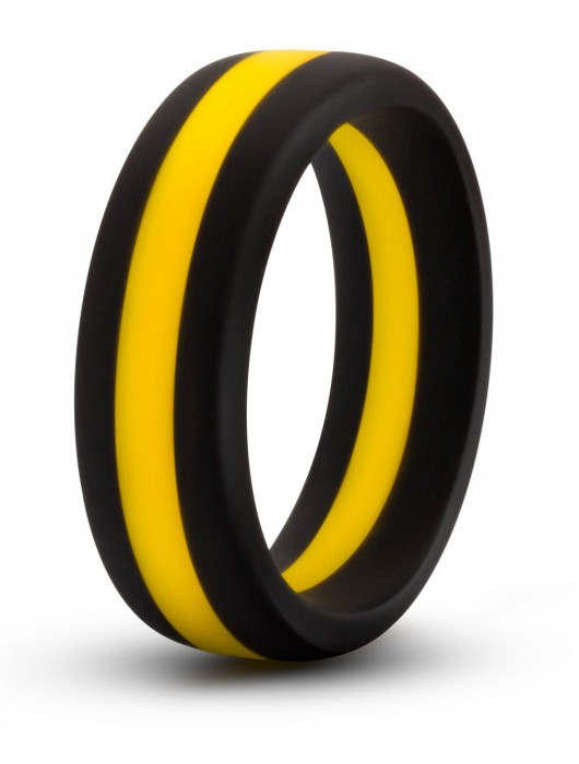 Черно-желтое силиконовое эрекционное кольцо Silicone Go Pro Cock Ring - Blush Novelties - в Набережных Челнах купить с доставкой
