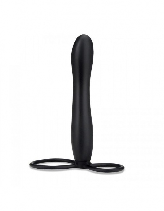 Черная насадка на пенис для двойной стимуляции Mojo BlackJack - 15 см. - Seven Creations - в Набережных Челнах купить с доставкой