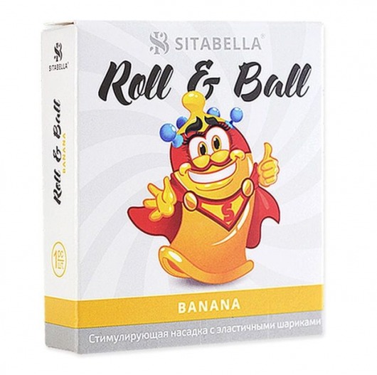Стимулирующий презерватив-насадка Roll   Ball Banana - Sitabella - купить с доставкой в Набережных Челнах