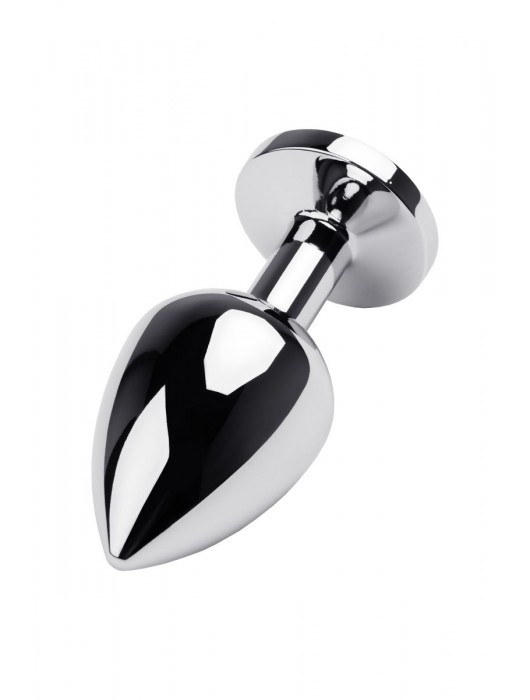 Серебристая коническая анальная пробка с красным кристаллом - 8 см. - ToyFa - купить с доставкой в Набережных Челнах