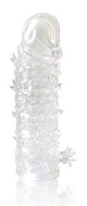 Закрытая прозрачная рельефная насадка Crystal sleeve - 13 см. - Erowoman-Eroman - в Набережных Челнах купить с доставкой