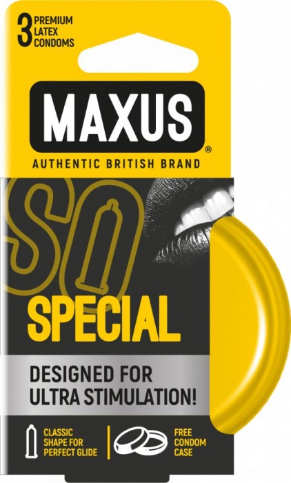Презервативы с точками и рёбрами в железном кейсе MAXUS Special - 3 шт. - Maxus - купить с доставкой в Набережных Челнах