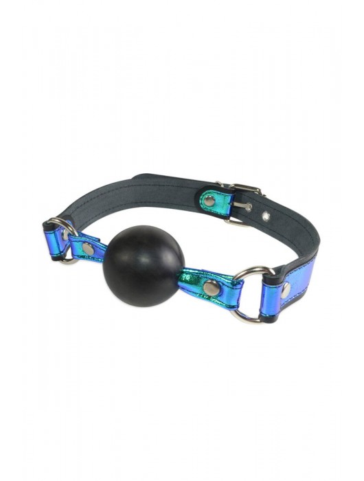 Кляп-шарик на чёрно-синих ремешках - Sitabella - купить с доставкой в Набережных Челнах