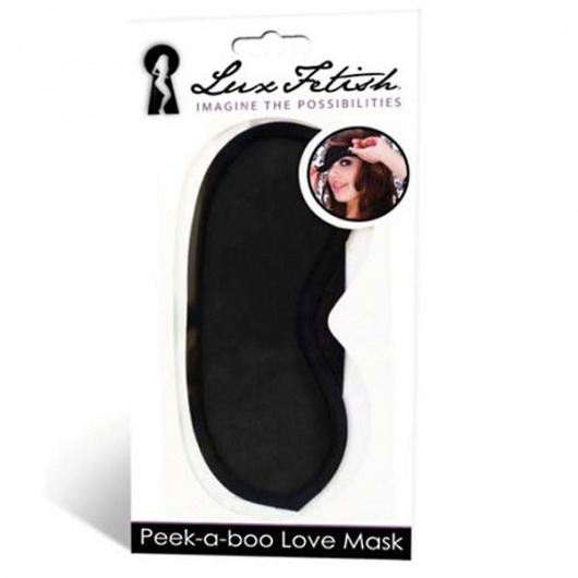 Черная маска на глаза Peek-a-Boo - Lux Fetish - купить с доставкой в Набережных Челнах