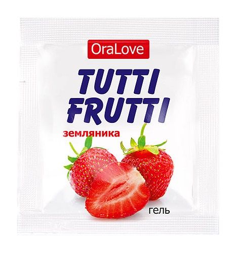 Пробник гель-смазки Tutti-frutti с земляничным вкусом - 4 гр. - Биоритм - купить с доставкой в Набережных Челнах