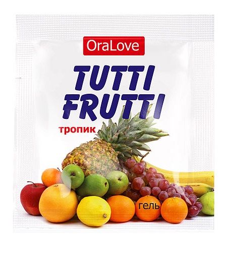 Пробник гель-смазки Tutti-frutti со вкусом тропических фруктов - 4 гр. - Биоритм - купить с доставкой в Набережных Челнах