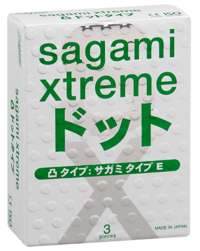 Презервативы Sagami Xtreme SUPER DOTS с точками - 3 шт. - Sagami - купить с доставкой в Набережных Челнах