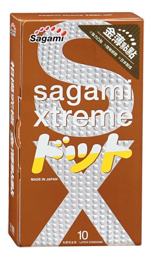 Презервативы Sagami Xtreme FEEL UP с точечной текстурой и линиями прилегания - 10 шт. - Sagami - купить с доставкой в Набережных Челнах