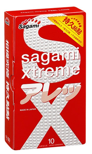 Утолщенные презервативы Sagami Xtreme Feel Long с точками - 10 шт. - Sagami - купить с доставкой в Набережных Челнах