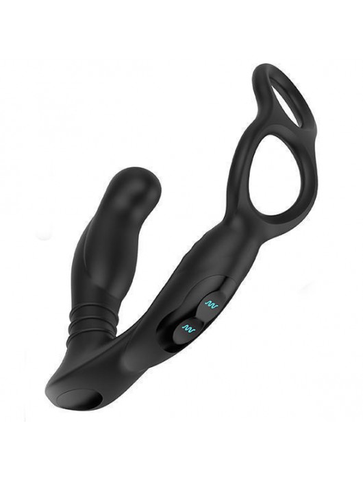 Черная анальная пробка NEXUS SIMUL8 с фиксацией на теле кольцами - Nexus Range - в Набережных Челнах купить с доставкой