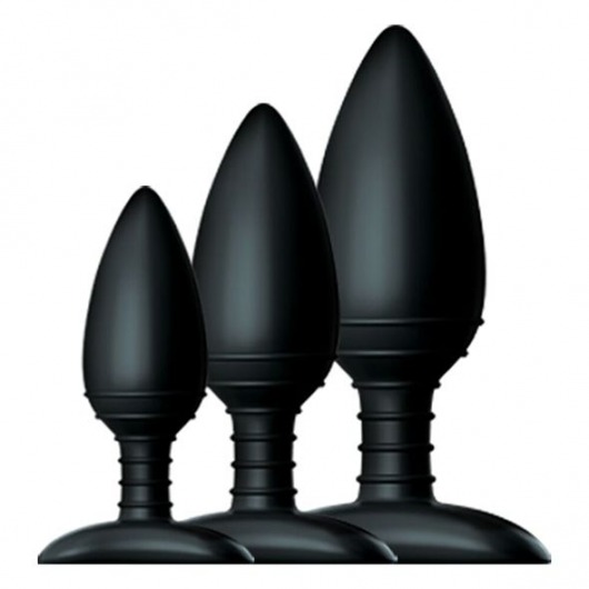 Набор из 3 черных анальных втулок NEXUS BUTT PLUG TRIO SET - Nexus Range