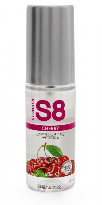 Смазка на водной основе S8 Flavored Lube со вкусом вишни - 50 мл. - Stimul8 - купить с доставкой в Набережных Челнах