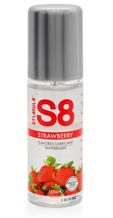 Смазка на водной основе S8 Flavored Lube со вкусом клубники - 125 мл. - Stimul8 - купить с доставкой в Набережных Челнах