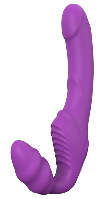 Фиолетовый безремневой вибрострапон DOUBLE DIPPER - Dream Toys - купить с доставкой в Набережных Челнах