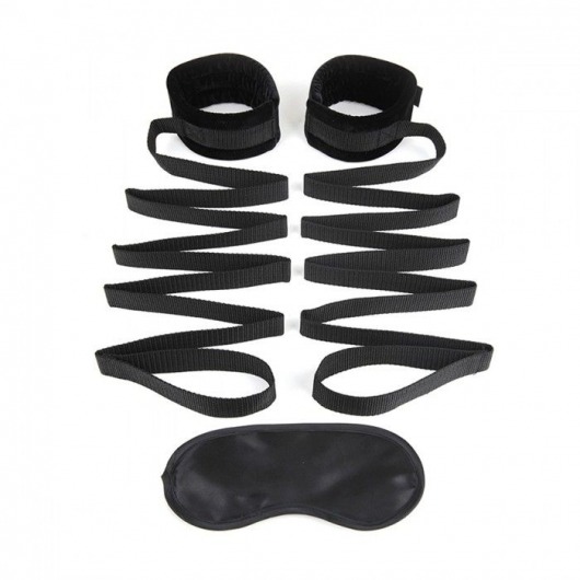 Чёрные манжеты для фиксации на кровати Bondage Bed Strap - Lux Fetish - купить с доставкой в Набережных Челнах