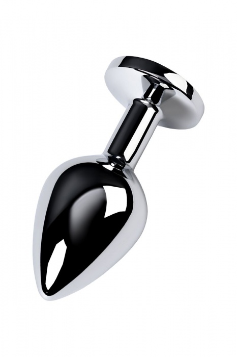 Серебристая конусовидная анальная пробка с голубым кристаллом - 8 см. - ToyFa - купить с доставкой в Набережных Челнах