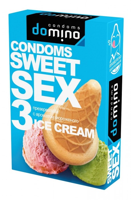 Презервативы для орального секса DOMINO Sweet Sex с ароматом мороженого - 3 шт. - Domino - купить с доставкой в Набережных Челнах