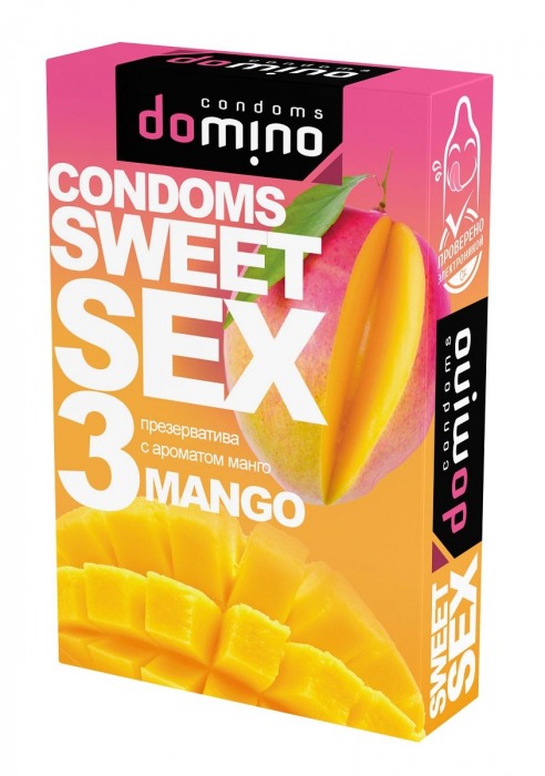 Презервативы для орального секса DOMINO Sweet Sex с ароматом манго - 3 шт. - Domino - купить с доставкой в Набережных Челнах