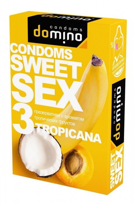 Презервативы для орального секса DOMINO Sweet Sex с ароматом тропических фруктов - 3 шт. - Domino - купить с доставкой в Набережных Челнах