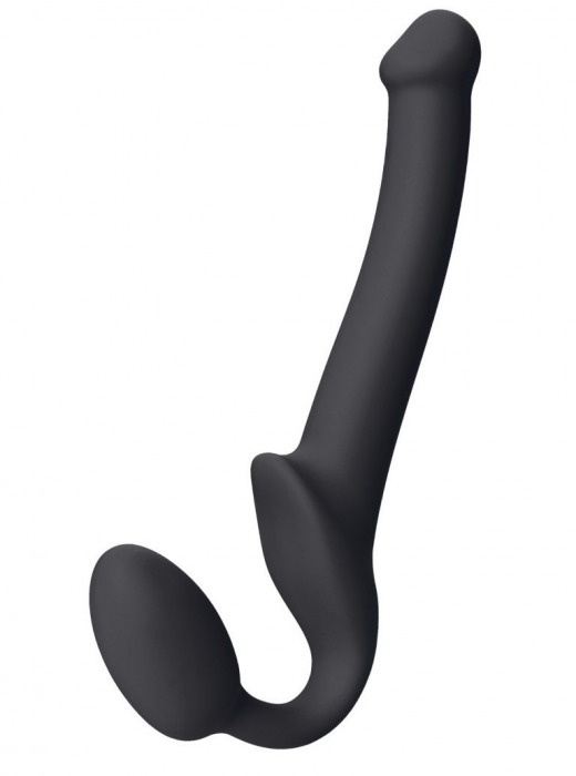 Черный безремневой страпон Silicone Bendable Strap-On S - Strap-on-me - купить с доставкой в Набережных Челнах